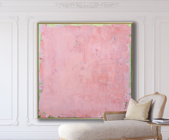 ORIGINAL PINK ABSTRACT Painting XLarge Canvas Art Minimalist Painting Blush Pink Abstract Acrylic Painting Textured Art Custom Art