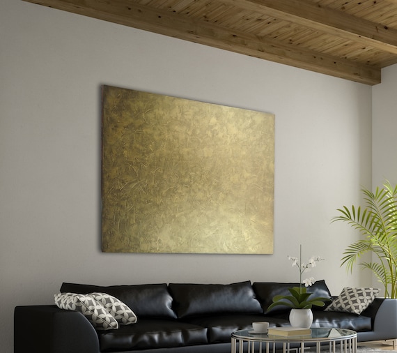 60"x48" ORIGINAL GOLD PAINTING, Minimalist Art, Abstract Painting in Gold/Bronze, Ready to ship