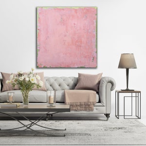 ORIGINAL PINK ABSTRACT Painting XLarge Canvas Art Minimalist Painting Blush Pink Abstract Acrylic Painting Textured Art Custom Art image 3