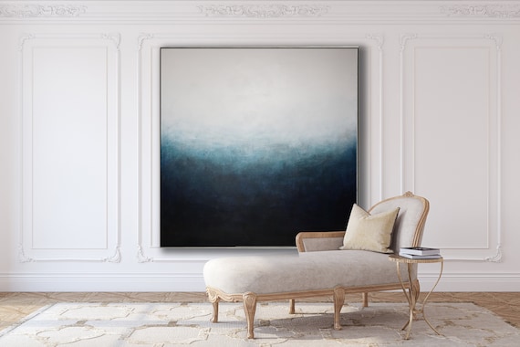 Indigo Abstract Painting Original Minimalist Art