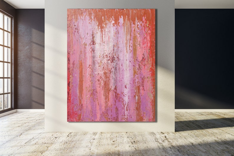 PINK ABSTRACT Xlarge Canvas Art Oversized Painting Original Etsy