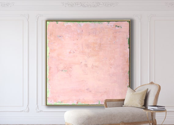 BLUSH PINK ABSTRACT Painting XLarge Canvas Art Minimalist Painting Beige Abstract Blush Pink Painting Acrylic Painting Custom Art