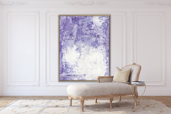 Purple ABSTRACT XLarge Canvas Art Oversized Painting Original Art Purple Painting Wall Art Minimalist Art Grungy Art Custom Painting