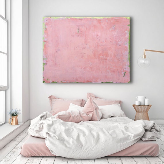 ORIGINAL PINK ABSTRACT Painting XLarge Canvas Art Minimalist Painting Blush Pink Abstract Acrylic Painting Textured Art Custom Art