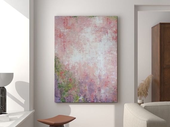 60x48 ORIGINAL PINK ABSTRACT Painting,  Large Canvas Art, Contemporary Art, Pink Painting, Ready to Ship