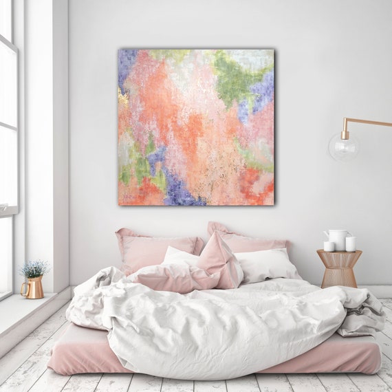 48x48 ORIGINAL PINK ABSTRACT Painting,  Large Canvas Art, Contemporary Art, Pink Painting, Ready to Ship