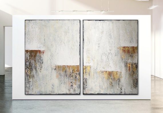 DIPTYX ORIGINAL ABSTRACT Painting Large Canvas Art Beige Painting Minimalist Art Wall Art Canvas Painting Minimalist Art Custom Painting