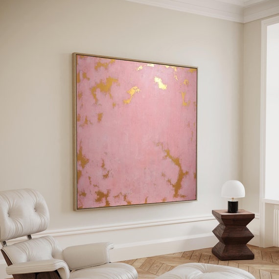 ORIGINAL PINK ABSTRACT Painting XLarge Canvas Art Minimalist Painting Blush Pink Abstract Acrylic Painting Textured Art Custom Art