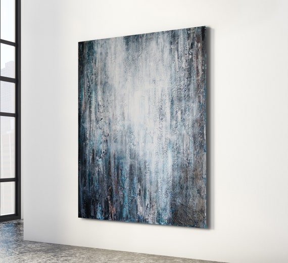 GRAY ORIGINAL  ABSTRACT Painting Highly Textured Painting Industrial Original Art Custom Large Canvas Art Minimalist Art
