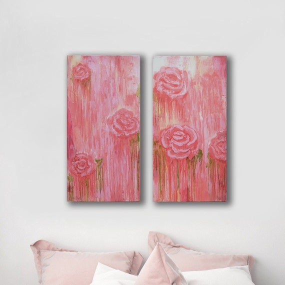 ORIGINAL PINK ABSTRACT Painting,  Large Canvas Art, Contemporary Art, Pink Painting, Ready to Ship