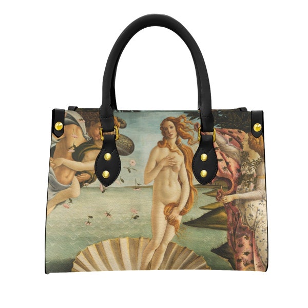 The Birth of Venus Sandro Botticelli | Vegan Leather Tote | Elegant Stylish Handbag | Chic Purse | Unique Womens Shoulder Bag Satchel