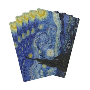 Fantasia, sofisticato, Vincent Van Gogh Notte stellata Fine Art Pittura Poker estetico 52 mazzo Carte da gioco