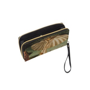 Sandro Botticelli El nacimiento de Venus Cartera de muñeca / Billetera de bellas artes / Libro de bolsillo único / Monedero de pulsera / Cartera larga con correa de mano negra