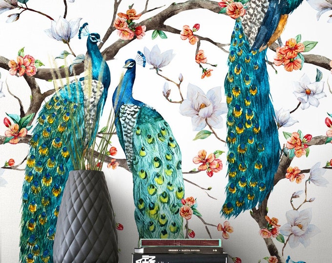 Peacock Pair Wallpaper