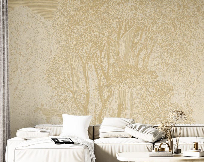 Engraved Treetop Wallpaper