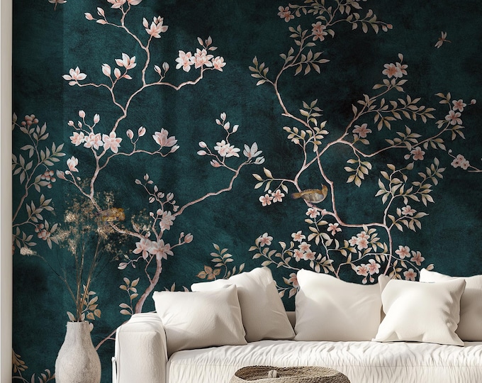 Blue Chinoiserie Wallpaper