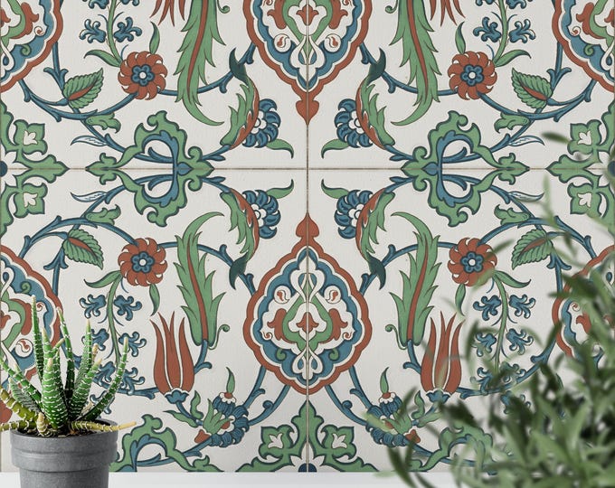 Iznik Tiles Wallpaper Panel