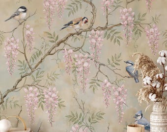 Wisteria Floral Wallpaper