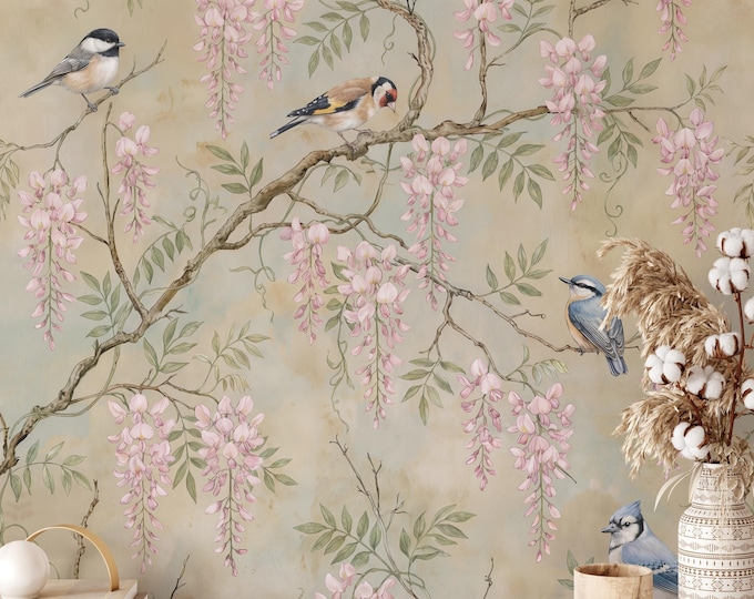 Wisteria Floral Wallpaper