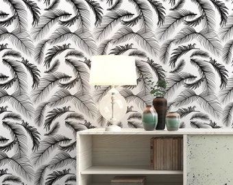Palm Leaf Wallpaper: Tropical Jungle Peel and Stick Wall Decal