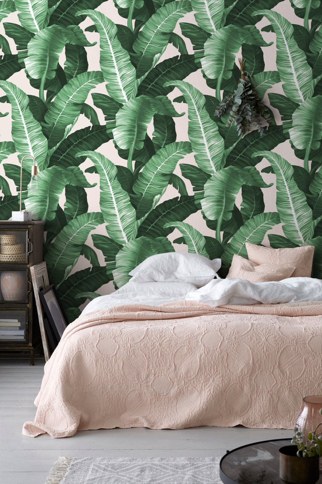 Banana Leaf Removable Wallpaper: Tropical Peel and Stick Mural - Etsy