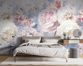 Large Peonies Floral Mural