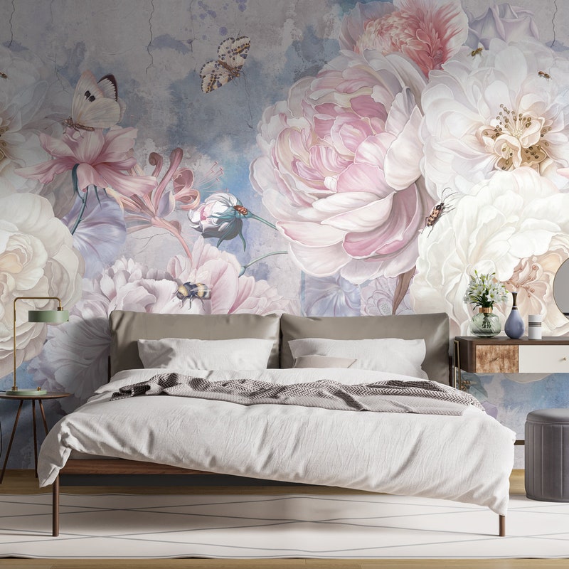 Large Floral Wallpaper - Etsy