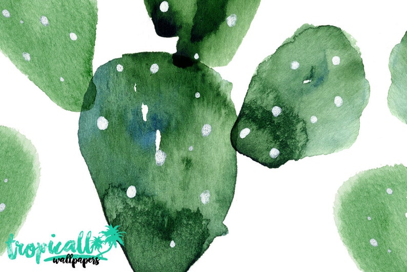 Floral Wallpaper Temporary Peel and Stick Wall Art Self Adhesive Wall Decal Removable Wallpapers Watercolor Cactus Print Wallpaper