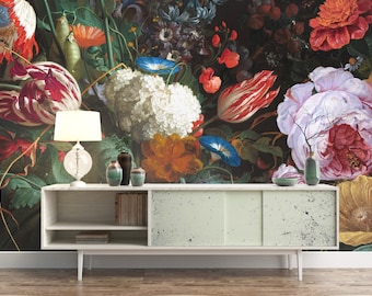 Dark Dutch Floral Mural