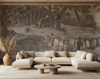 Vintage Hunting Scene