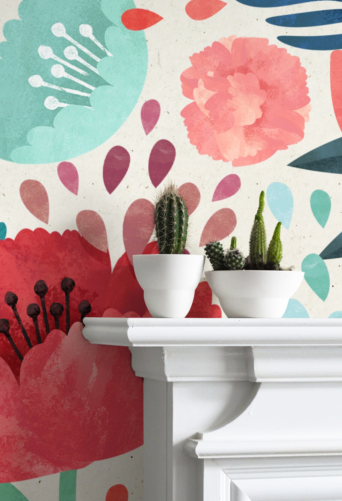 Vintage Poppy Flower Wallpaper Removable Peel and Stick Etsy