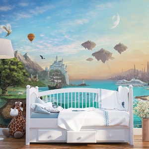 Kids Boys and Girls Wallpaper - Wall Art - Fantasy and Technology - Nursery Wall Decal Decor Sticker - Non Woven of Self Adhesive vinyl