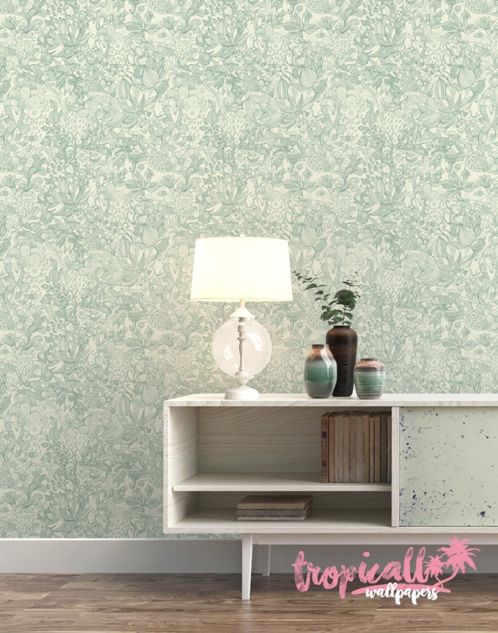 Forest Animals Pattern Wallpaper Removable Wallpaper Etsy