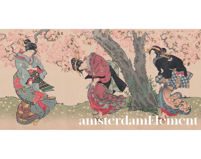 Geisha Woodblock Wallpaper