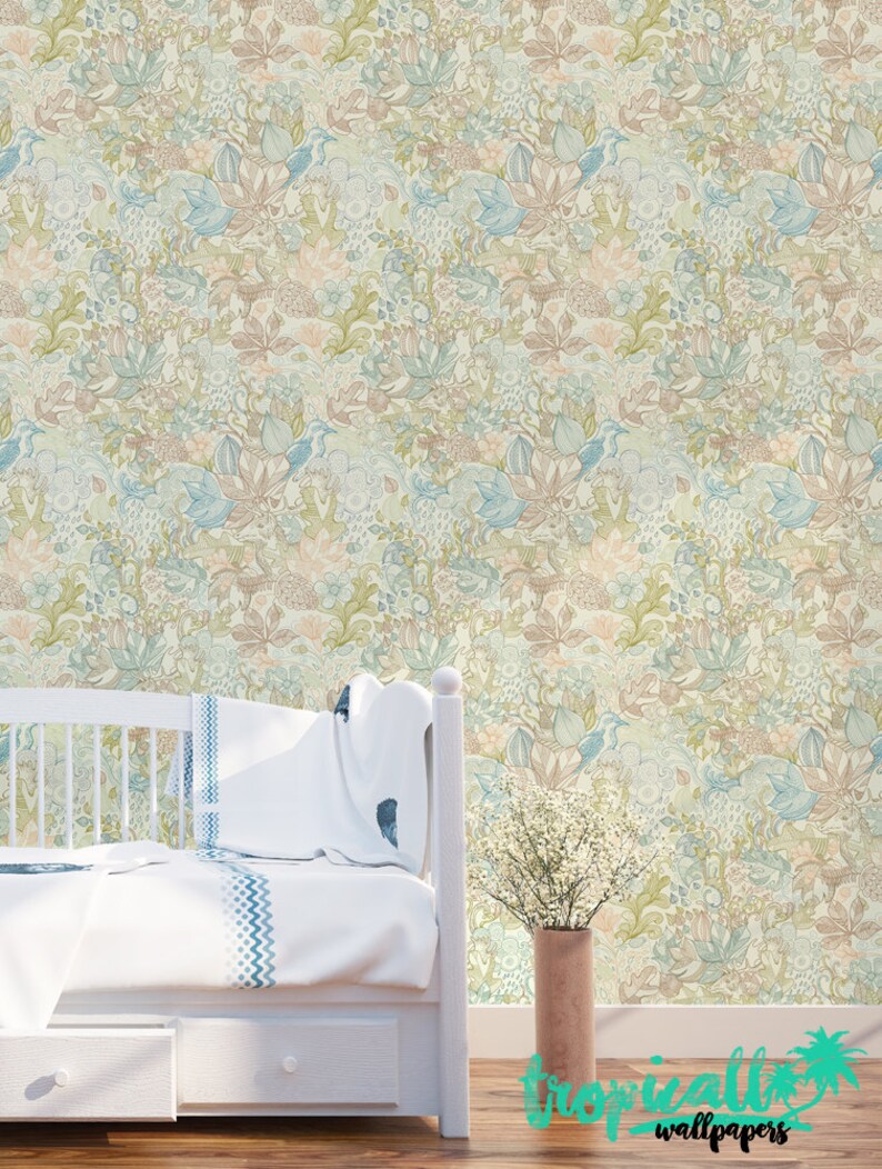 Forest Animals Pattern Wallpaper Removable Wallpaper Etsy