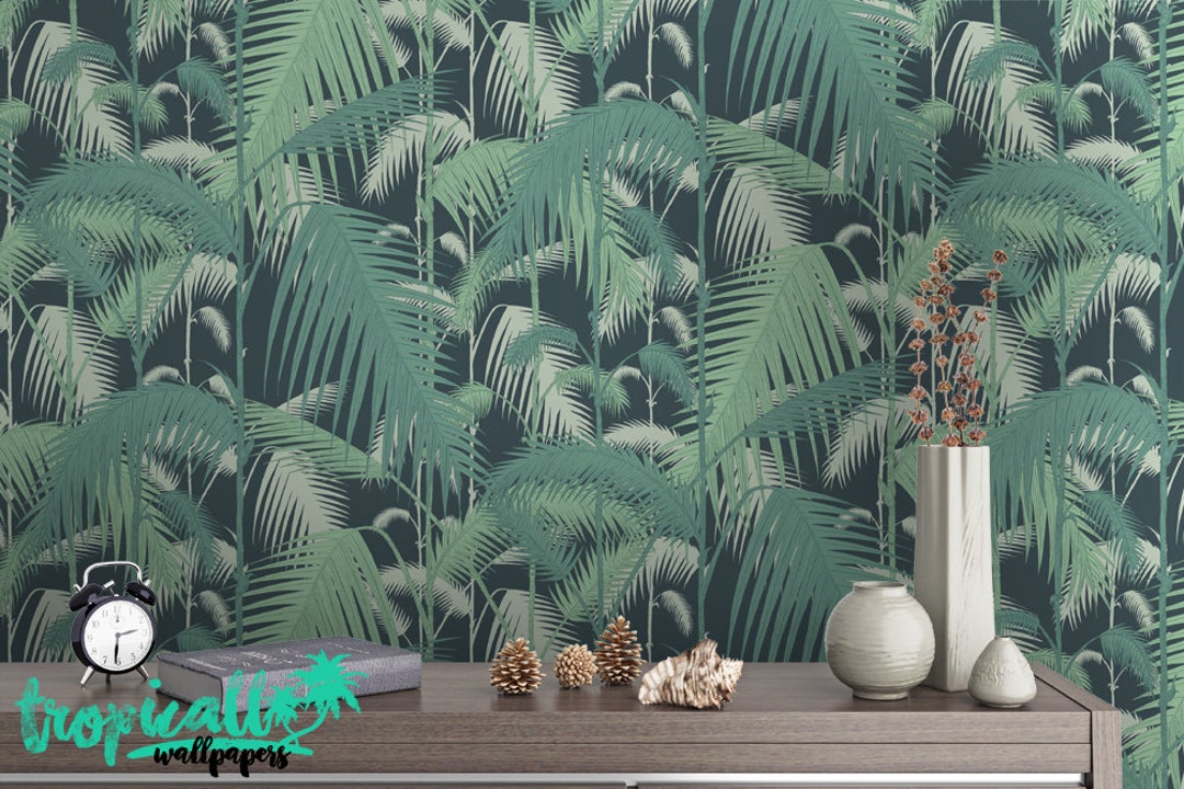 Palm Leaf Wallpaper Removable Wallpapers Floral Tropical Wallpaper Self