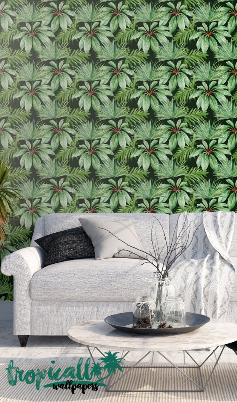Banana Leaf Wallpaper Removable Wallpapers Floral | Etsy