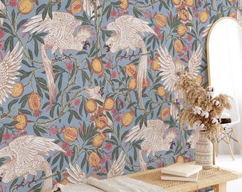 Parrot Pomegranate Wall Mural