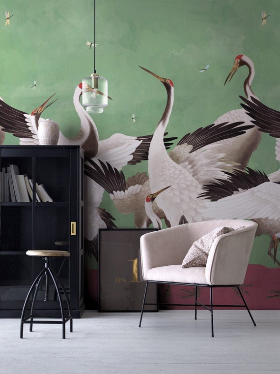 gucci heron wallpaper green