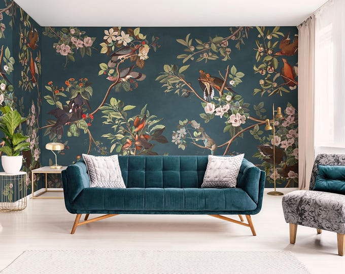 Vintage Doves Wallpaper Mural