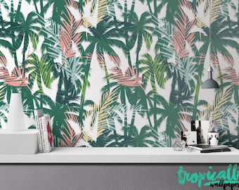 Palm Tree Wallpaper: Tropical Plant Peel and Stick Wall Decor