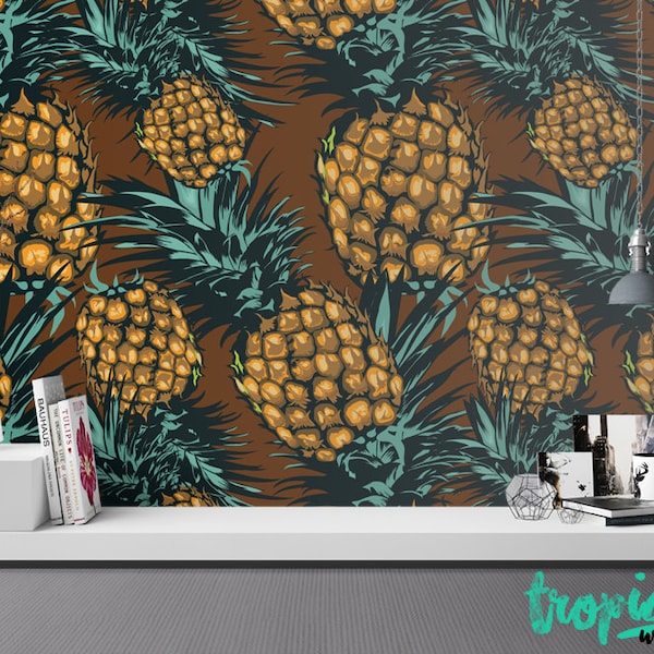 Pineapple Wallpaper - Etsy