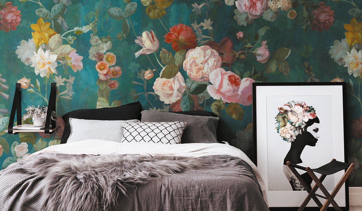 Dark Floral Mural