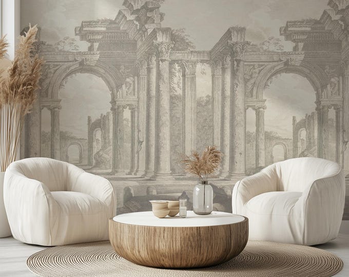 Vintage Ruin Landscape Mural