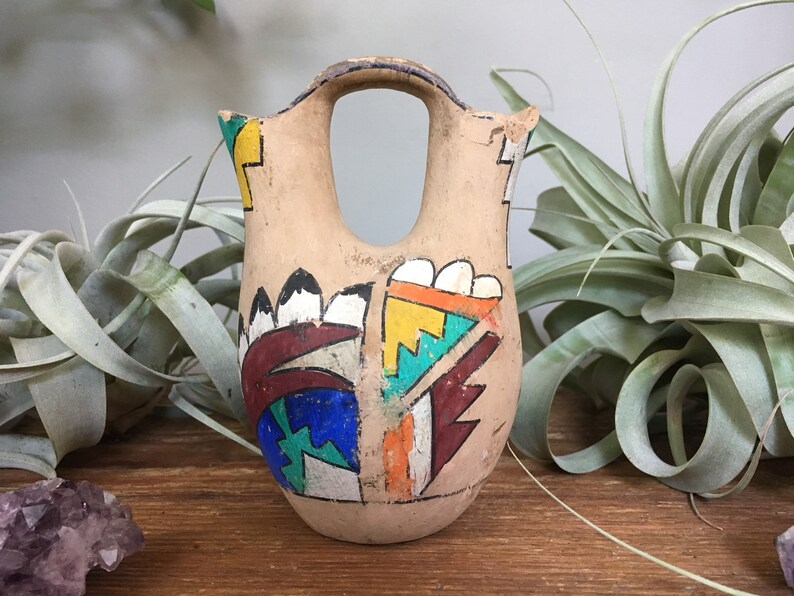 Native American Wedding Pitcher Vase Vintage Southwestern Etsy