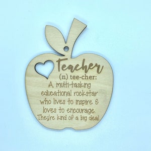 Teacher Educator Ornament Gift Glowforge Friendly SVG Laser CNC File DIGITAL