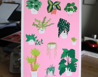 Plante d’intérieur A4 Giclée Print 1