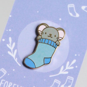 Mouse in a Sock Enamel Pin