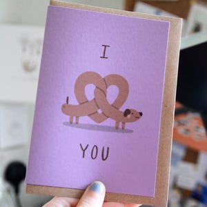 I Love you - Sausage Dog Valentinstag Grußkarte