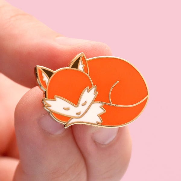 Sleepy Fox Enamel Pin